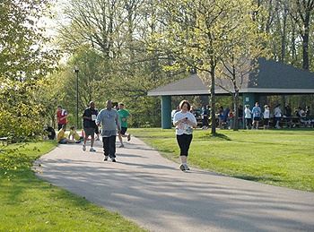 People at Picnic Shelter and Walking Trail